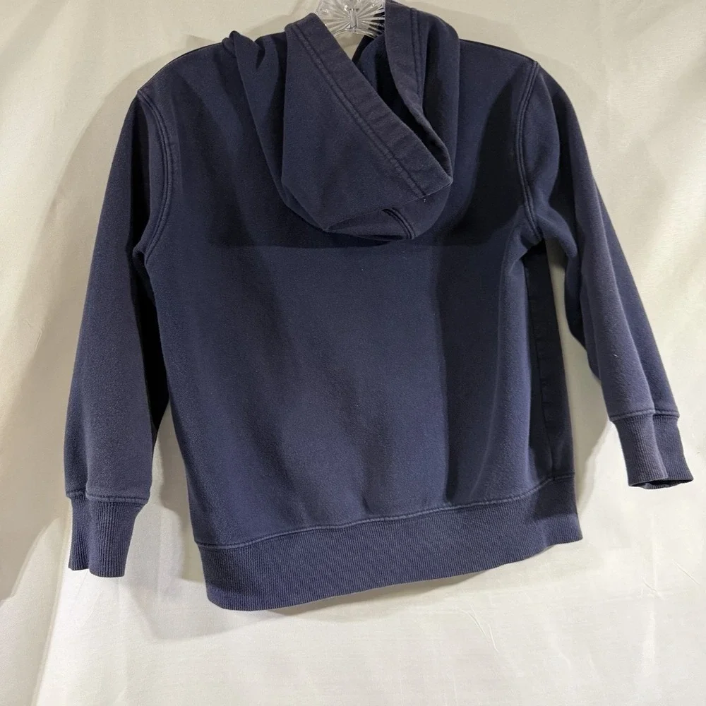 Kids Gap Original Logo Zip Up Hoodie Navy Blue Fleece Sweatshirt Boys Size M (8)